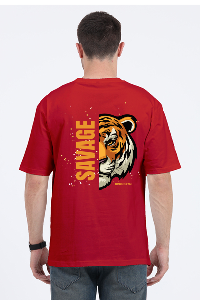 SAVAGE TIGER classic oversized UNISEX premium pure cotton T-shirt