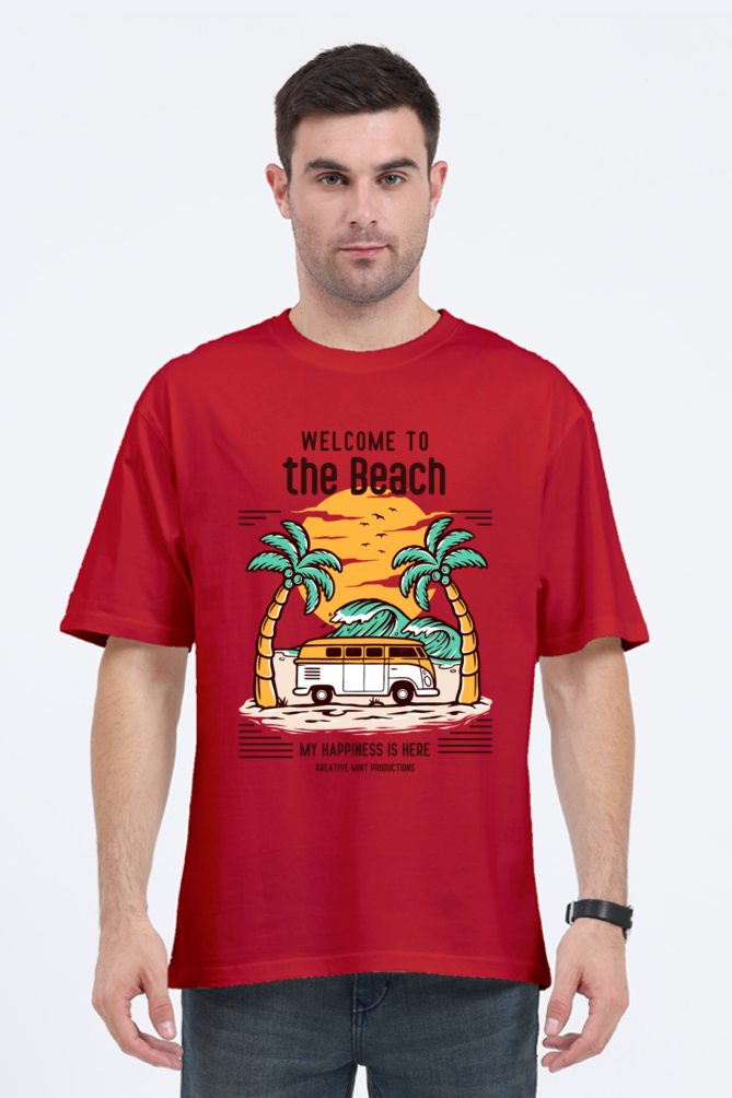THE BEACH classic oversized UNISEX premium pure cotton T-shirt