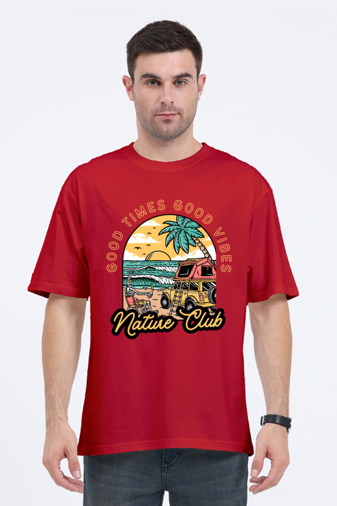 NATURE CLUB classic oversized UNISEX premium pure cotton T-shirt