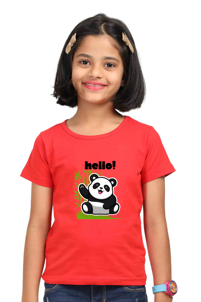 HELLO PANDA premium pure cotton girl T-shirt