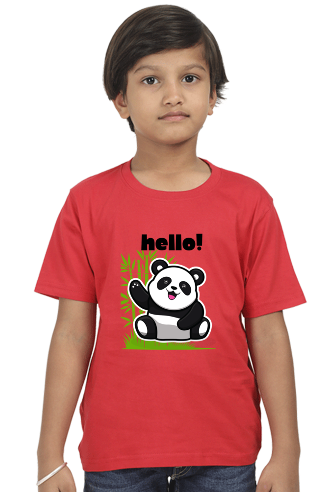 HELLO PANDA premium pure cotton boy T-shirt