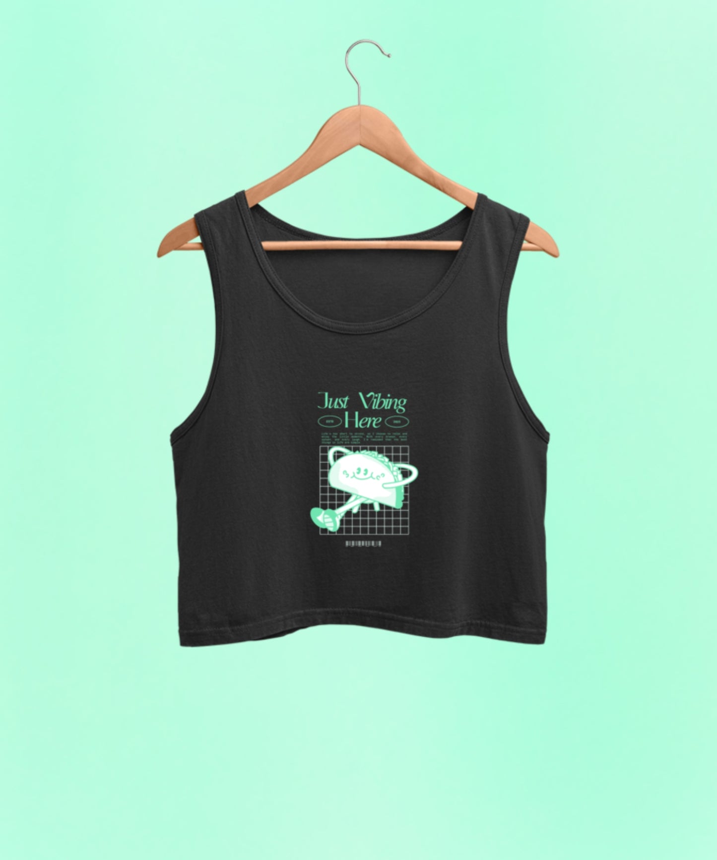 JUST VIBING premium pure cotton crop tank top