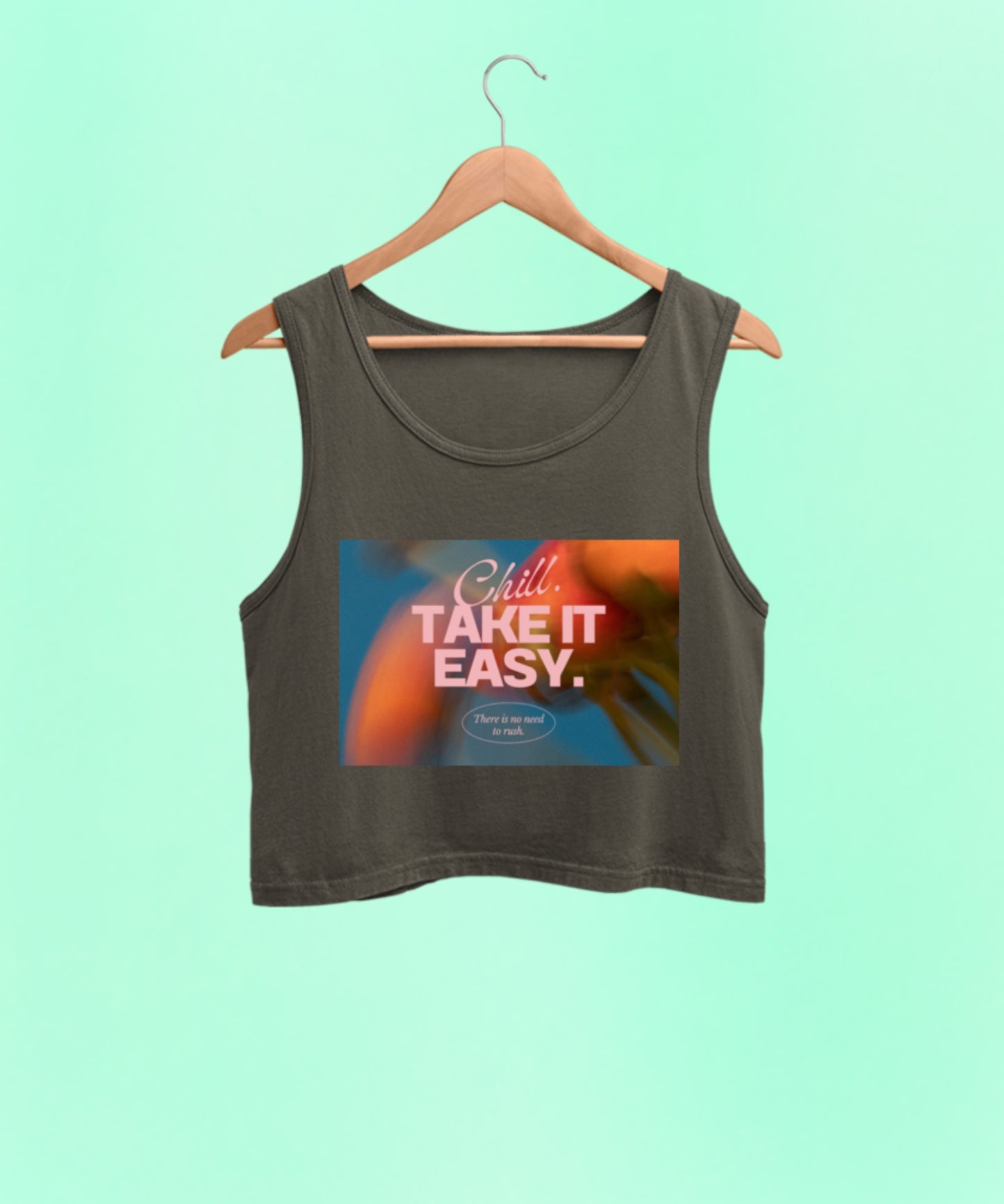 TAKE IT EASY premium pure cotton crop tank top