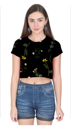 BLACK FLOWER premium crop top