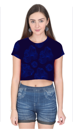 BLUE ABSTRACT premium crop top