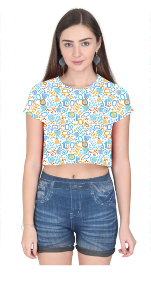 BLUE GRAFFITI premium crop top