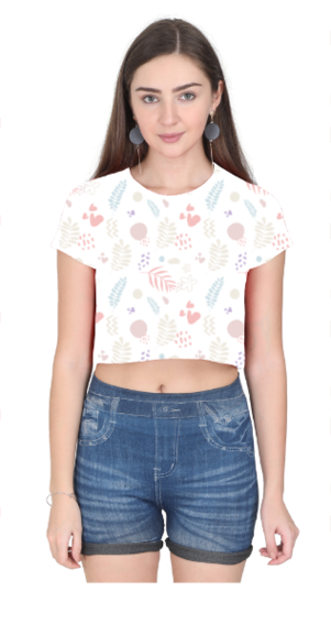 PASTEL LEAVES premium crop top