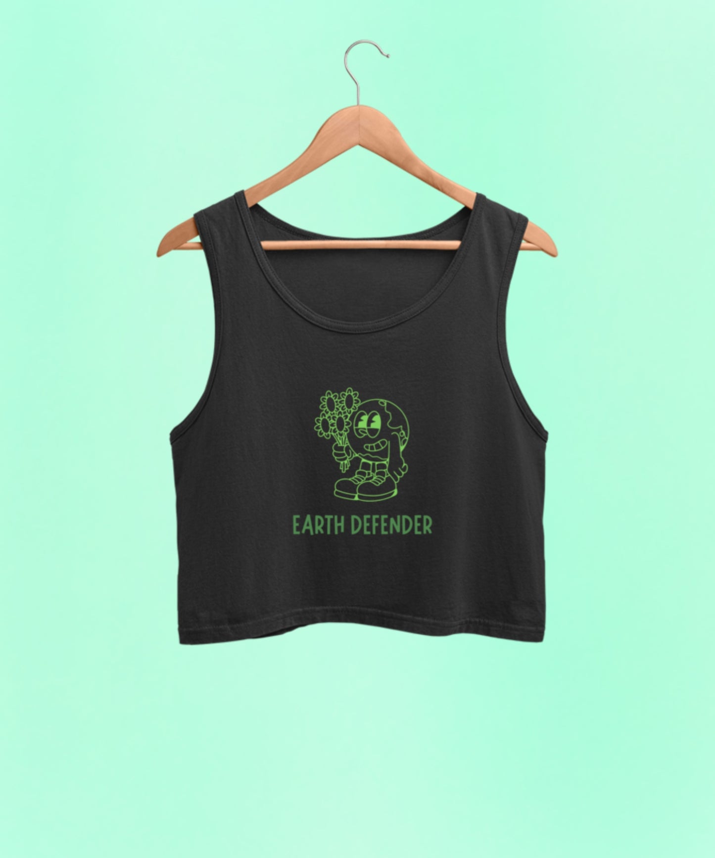 EARTH DEFENDER premium pure cotton crop tank top