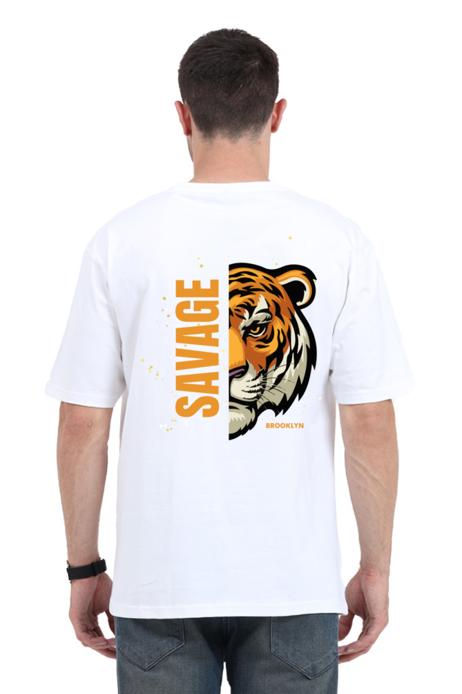 SAVAGE TIGER classic oversized UNISEX premium pure cotton T-shirt