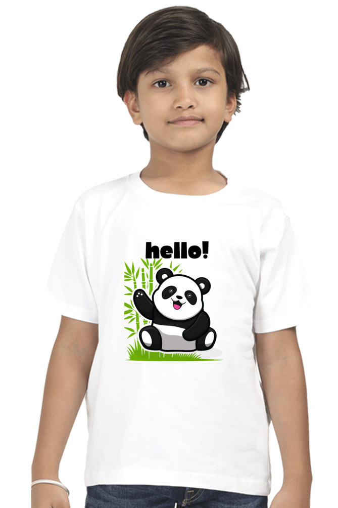 HELLO PANDA premium pure cotton boy T-shirt