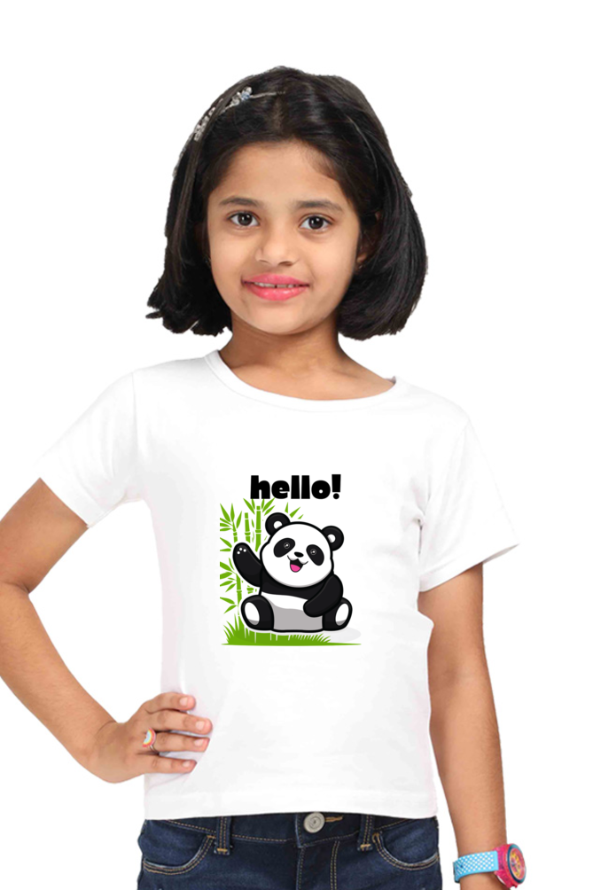 HELLO PANDA premium pure cotton girl T-shirt