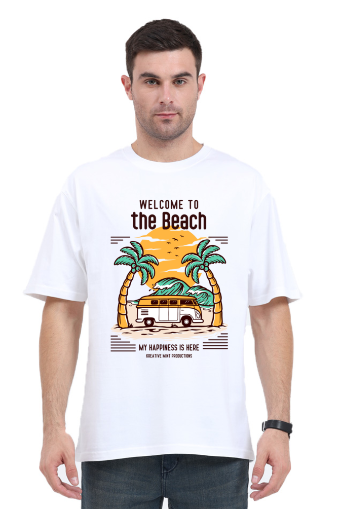 THE BEACH classic oversized UNISEX premium pure cotton T-shirt