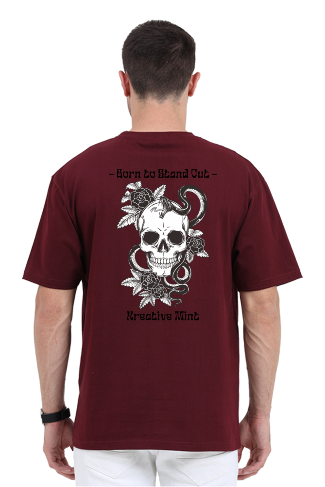 SKULL N FLOWER classic oversized UNISEX premium pure cotton T-shirt