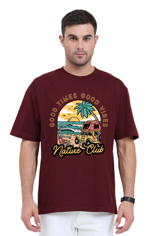 NATURE CLUB classic oversized UNISEX premium pure cotton T-shirt