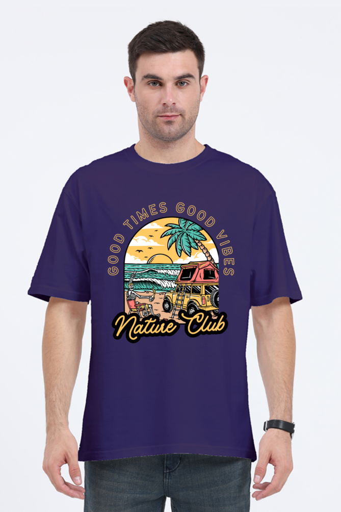 NATURE CLUB classic oversized UNISEX premium pure cotton T-shirt