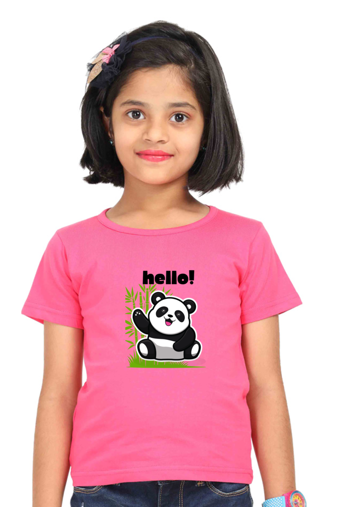HELLO PANDA premium pure cotton girl T-shirt