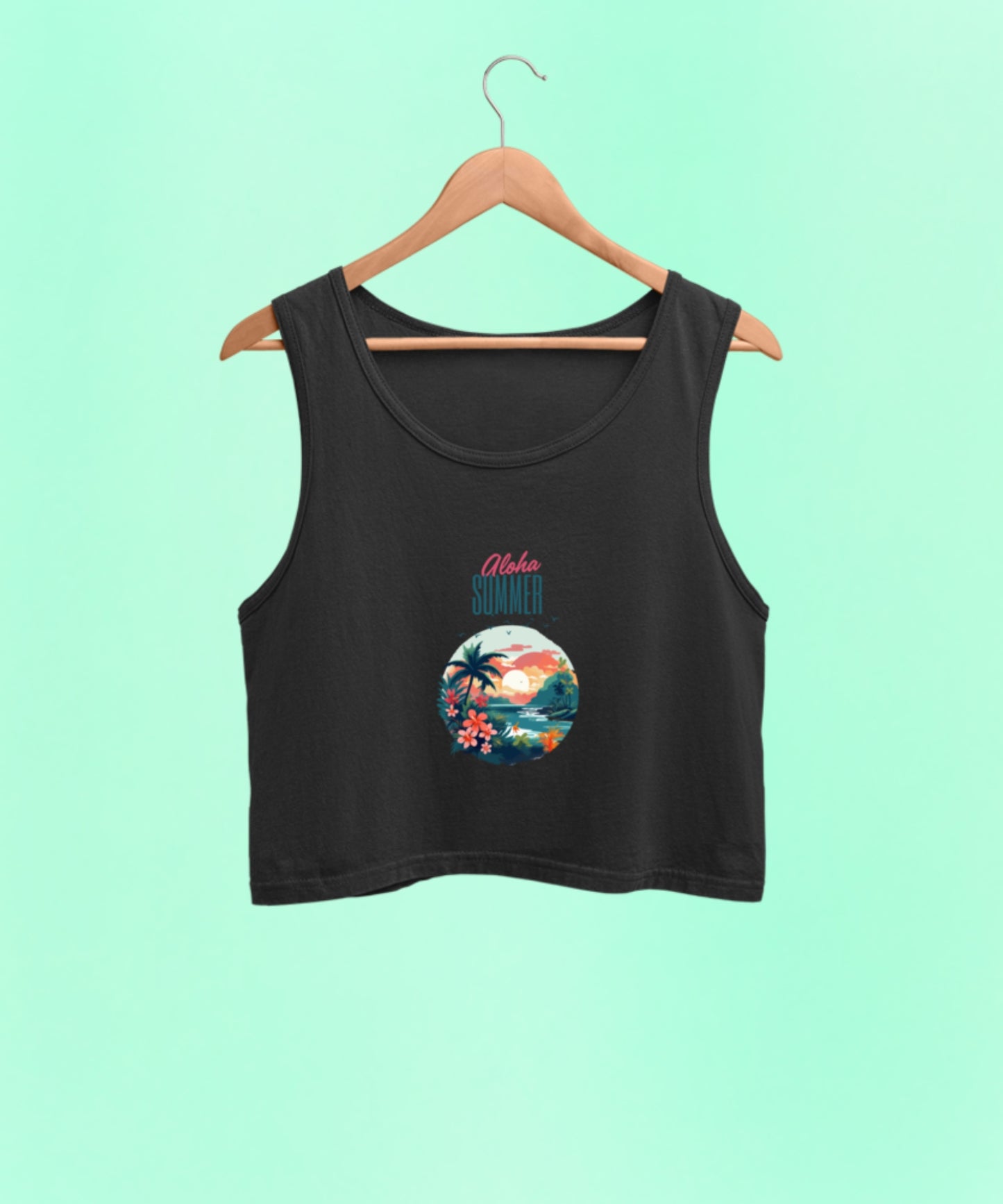 ALOHA SUMMER premium pure cotton crop tank top