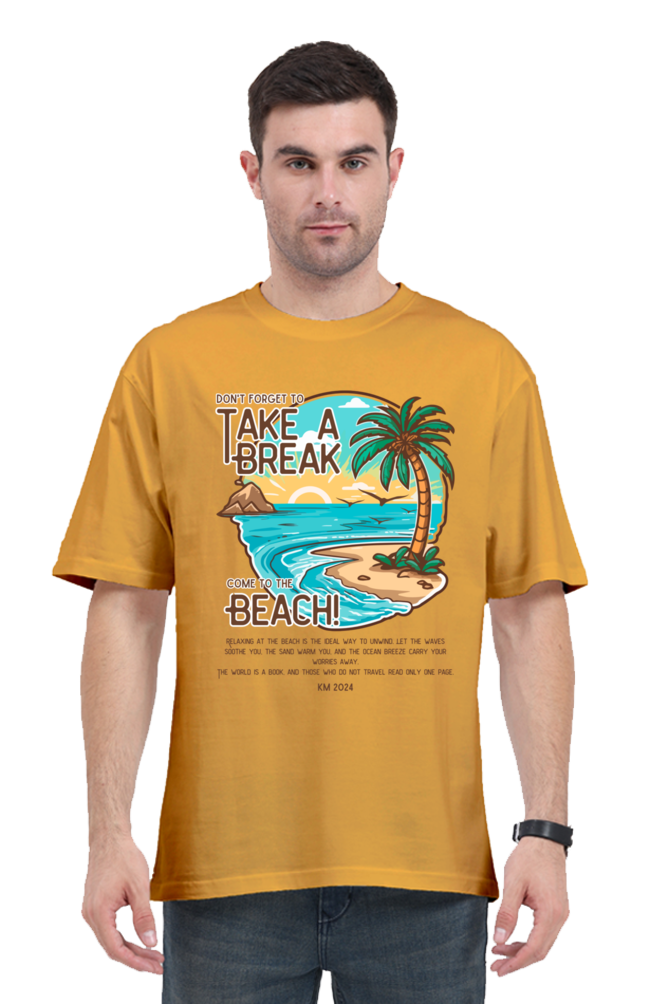TAKE A BREAK classic oversized UNISEX premium pure cotton T-shirt