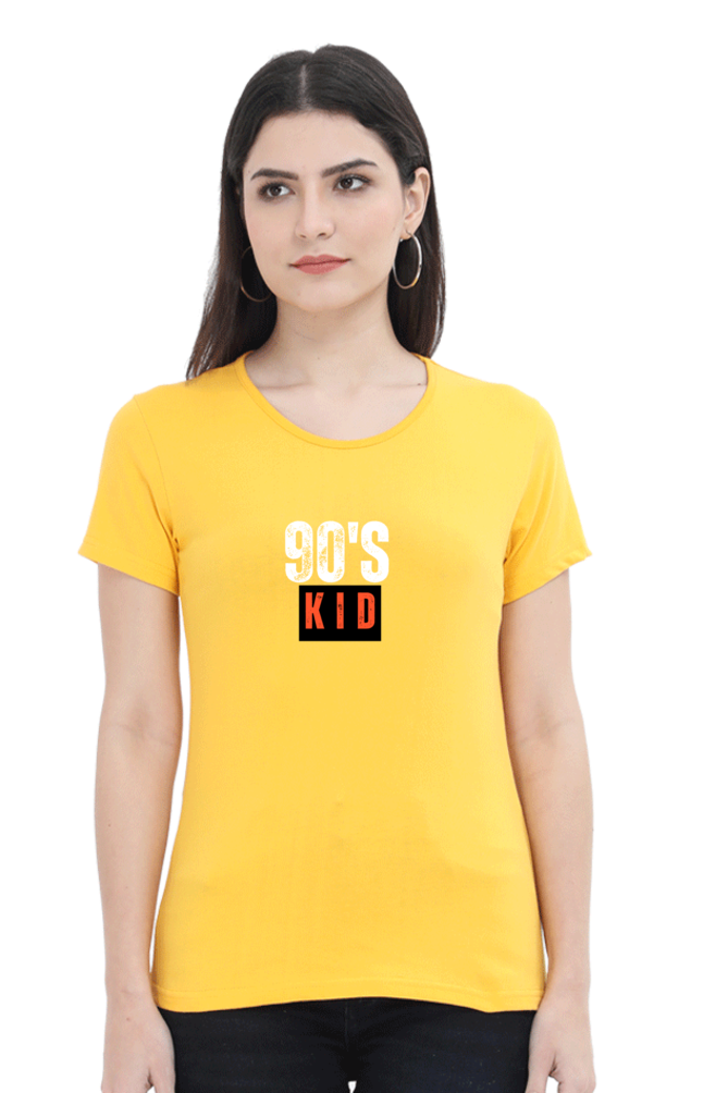 90's KID premium pure cotton T-shirt for women