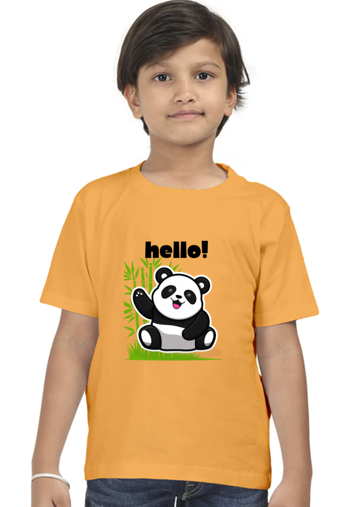 HELLO PANDA premium pure cotton boy T-shirt