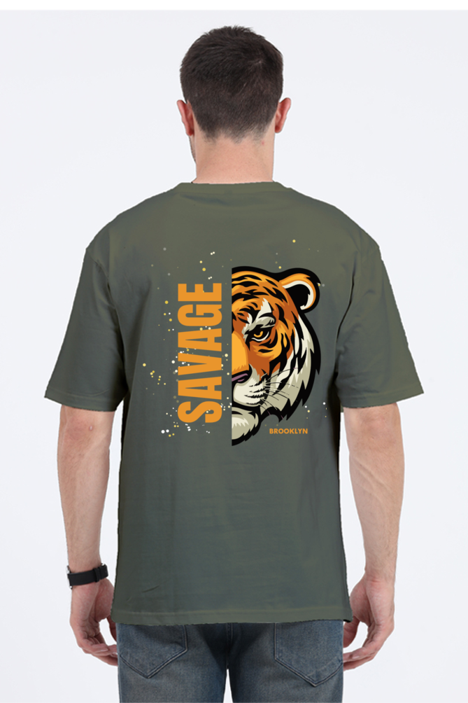 SAVAGE TIGER classic oversized UNISEX premium pure cotton T-shirt