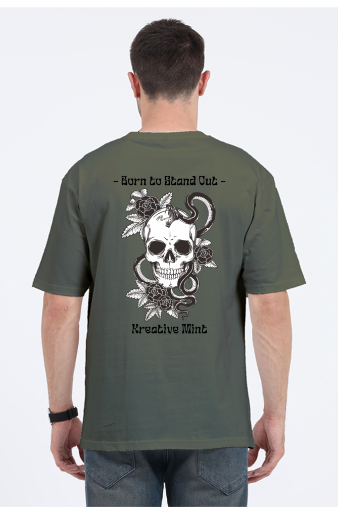 SKULL N FLOWER classic oversized UNISEX premium pure cotton T-shirt