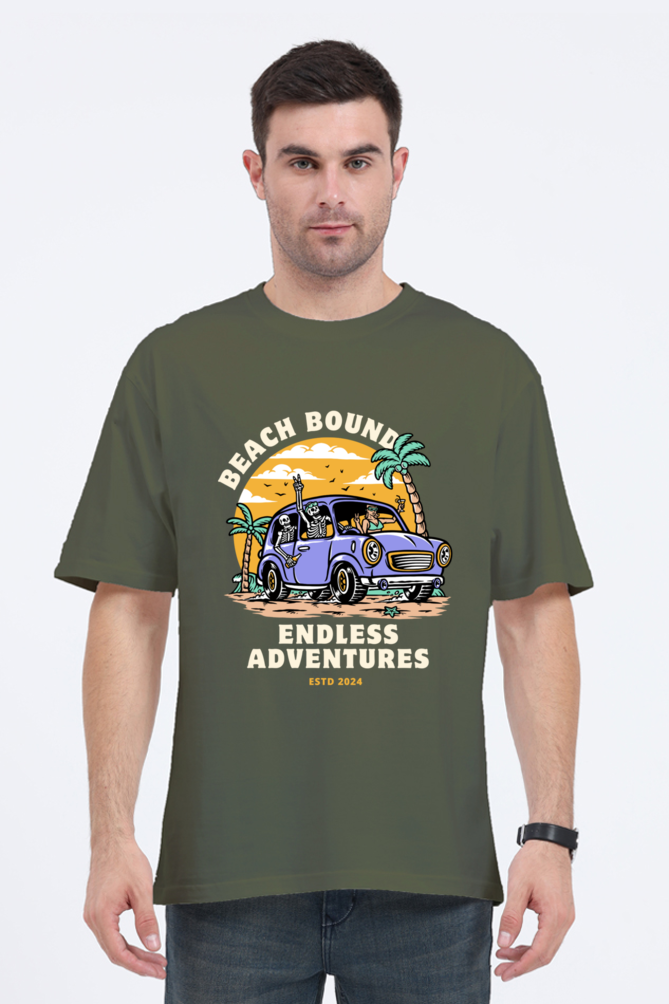 BEACH BOUND classic oversized UNISEX premium pure cotton T-shirt