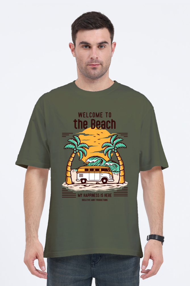 THE BEACH classic oversized UNISEX premium pure cotton T-shirt