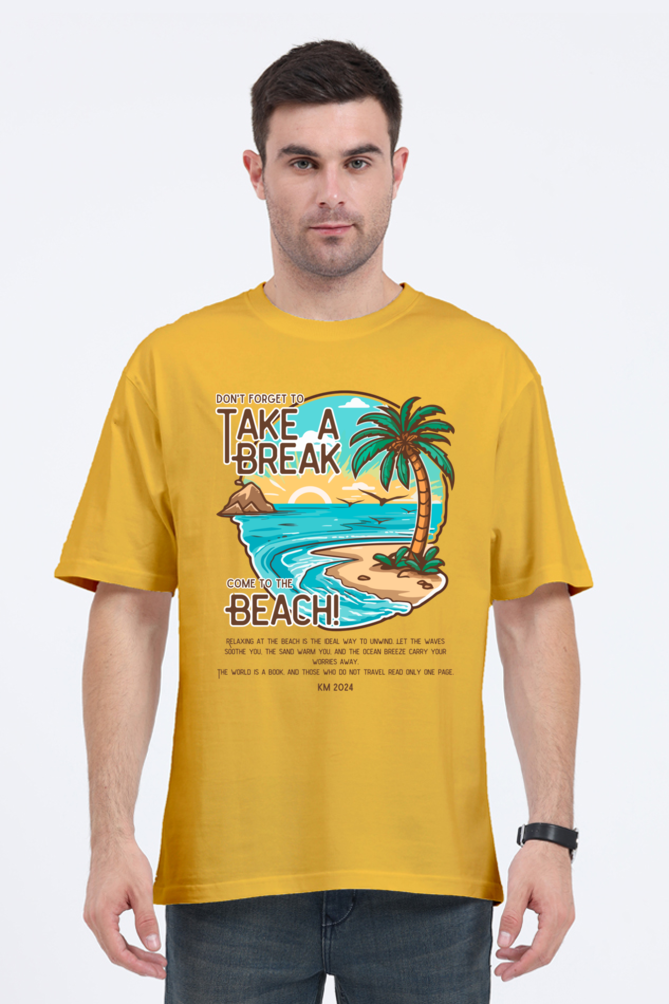 TAKE A BREAK classic oversized UNISEX premium pure cotton T-shirt