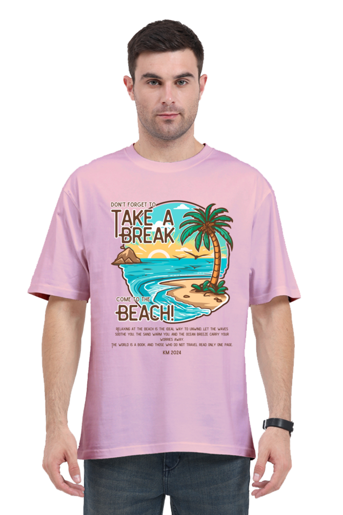 TAKE A BREAK classic oversized UNISEX premium pure cotton T-shirt