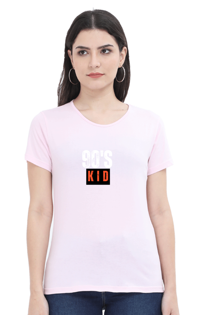 90's KID premium pure cotton T-shirt for women