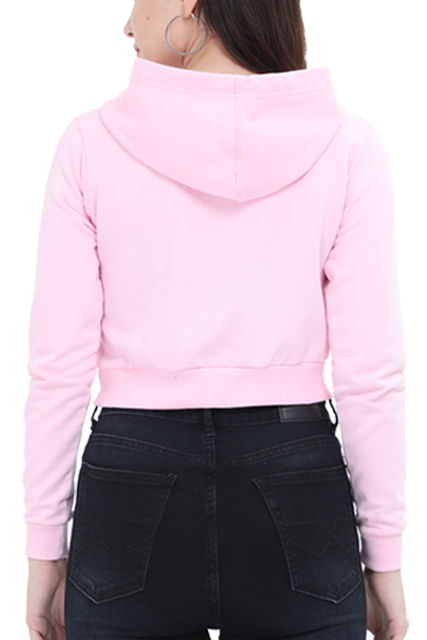 FLOWER premium pure cotton CROP HOODIE for women