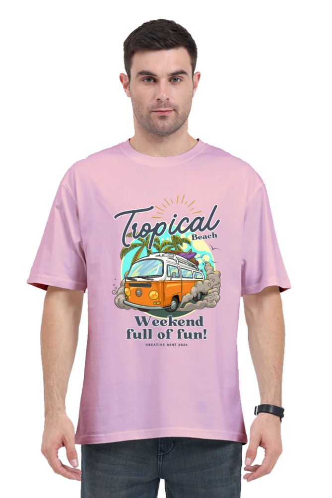 TROPICAL classic oversized UNISEX premium pure cotton T-shirt