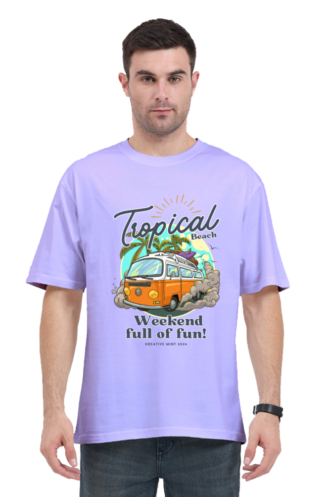 TROPICAL classic oversized UNISEX premium pure cotton T-shirt