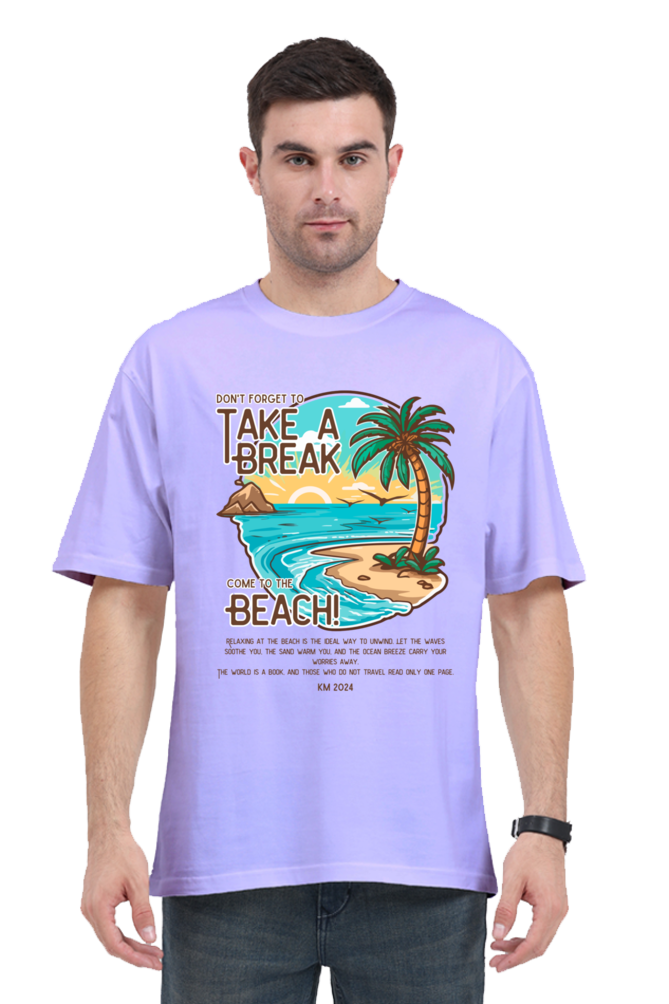 TAKE A BREAK classic oversized UNISEX premium pure cotton T-shirt