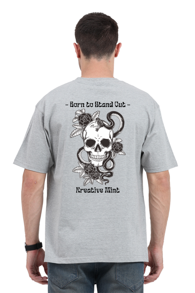 SKULL N FLOWER classic oversized UNISEX premium pure cotton T-shirt