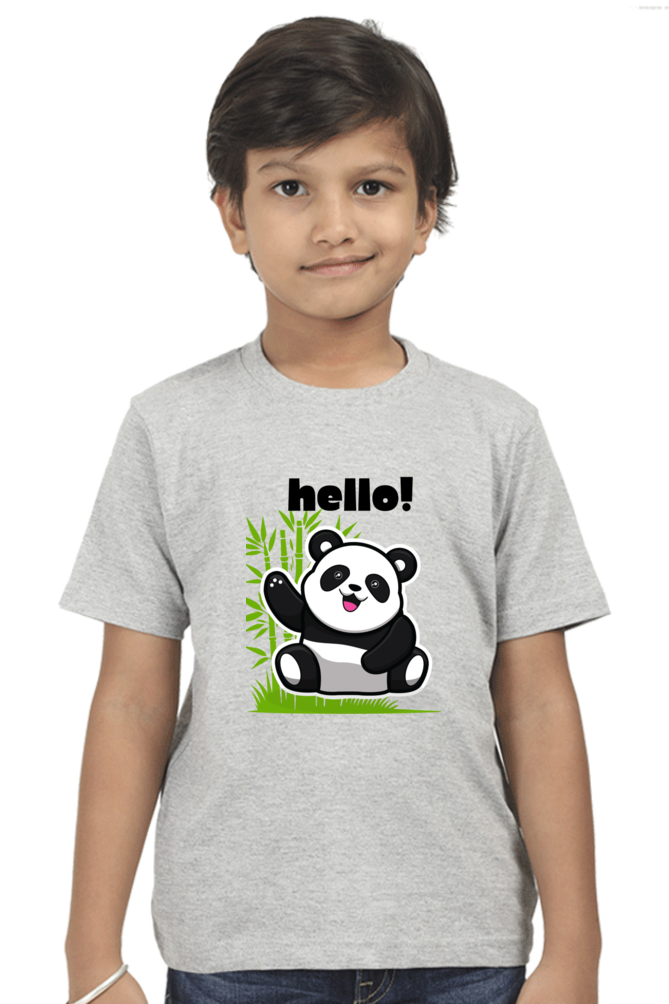 HELLO PANDA premium pure cotton boy T-shirt