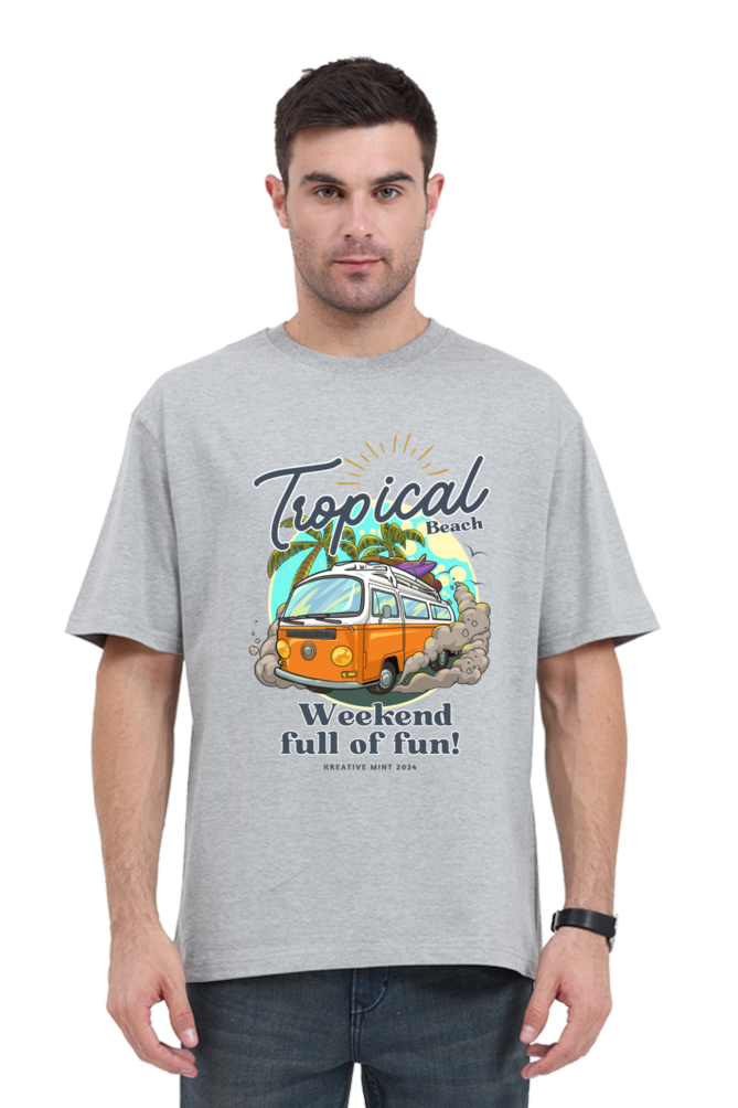 TROPICAL classic oversized UNISEX premium pure cotton T-shirt