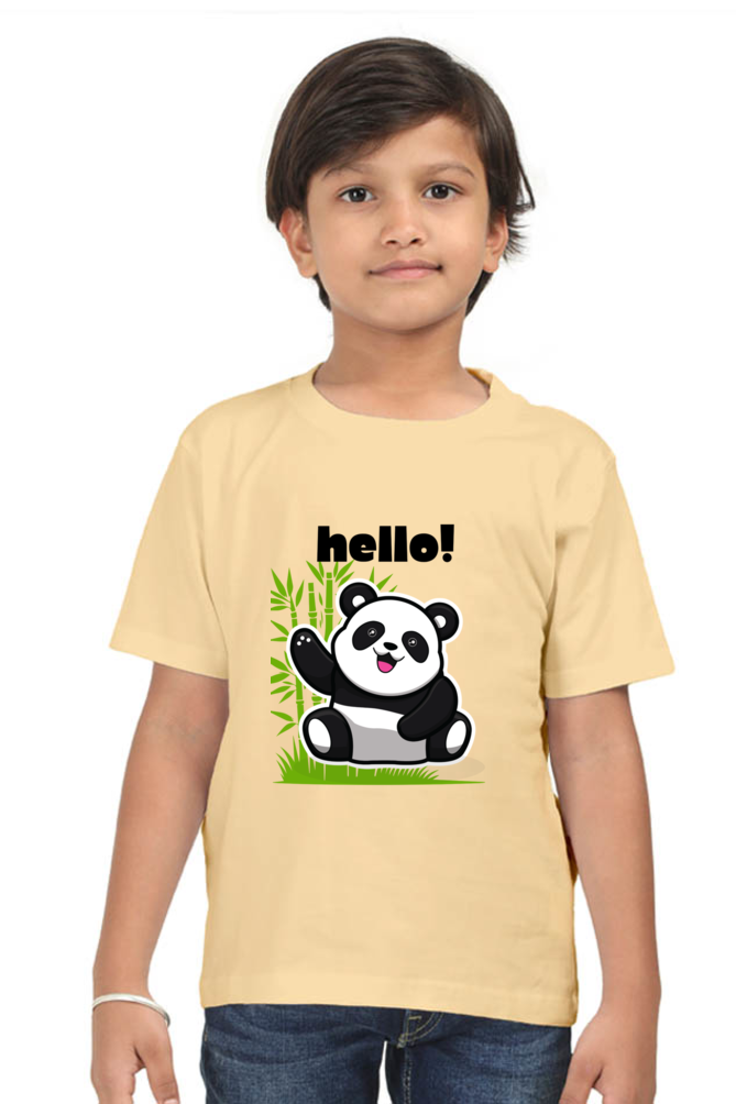 HELLO PANDA premium pure cotton boy T-shirt