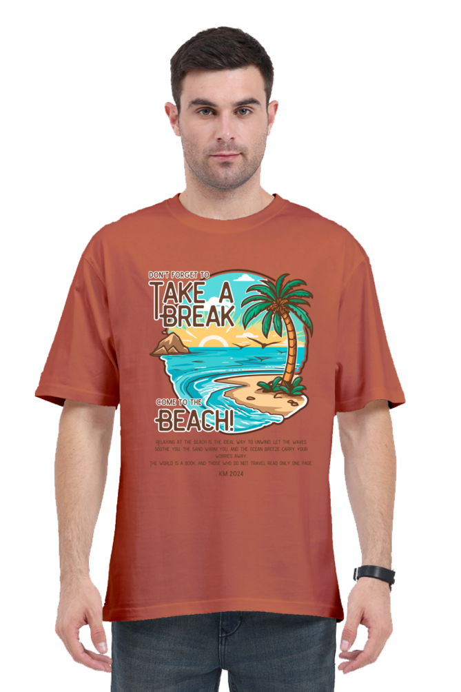 TAKE A BREAK classic oversized UNISEX premium pure cotton T-shirt