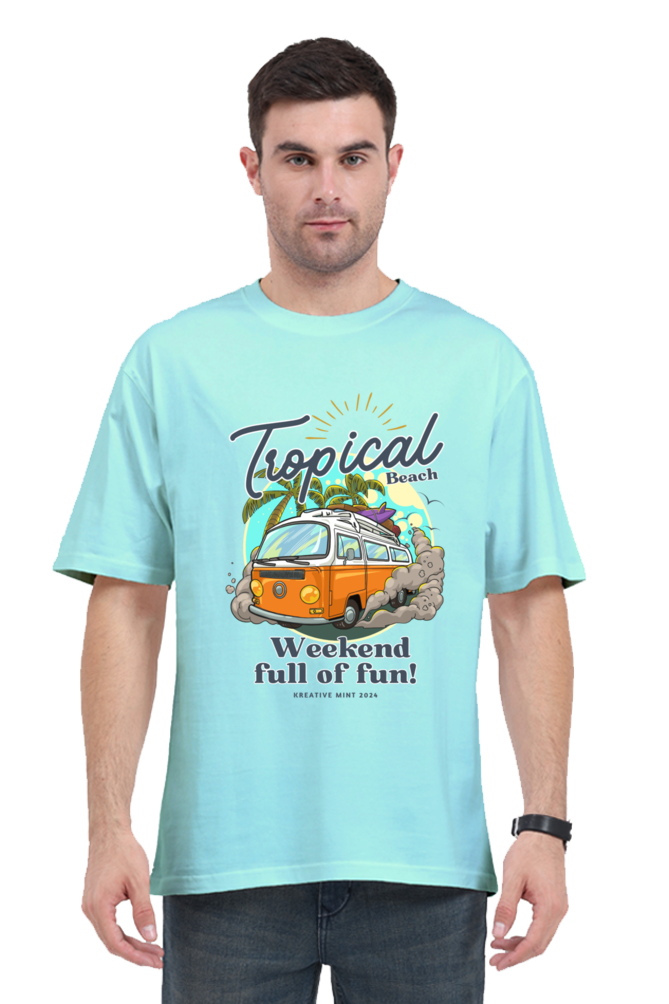 TROPICAL classic oversized UNISEX premium pure cotton T-shirt