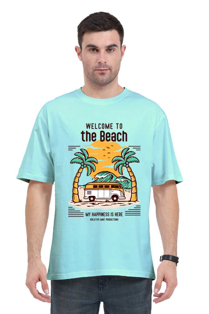 THE BEACH classic oversized UNISEX premium pure cotton T-shirt