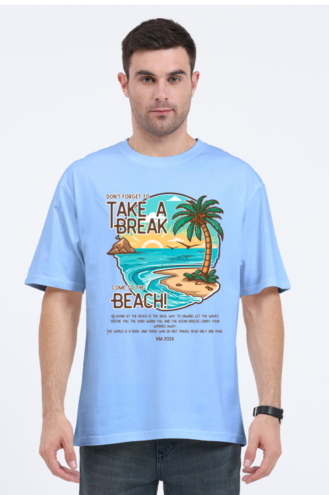 TAKE A BREAK classic oversized UNISEX premium pure cotton T-shirt