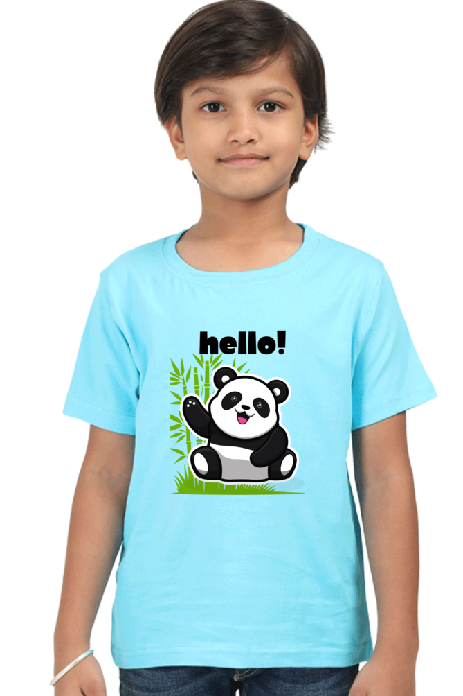 HELLO PANDA premium pure cotton boy T-shirt
