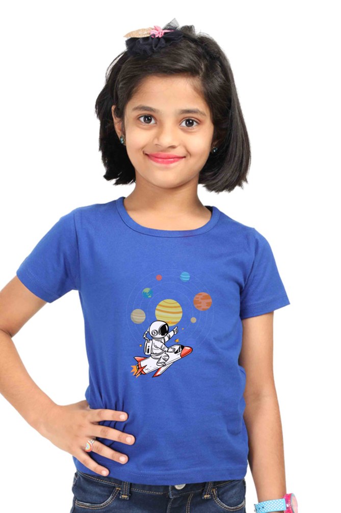 SPACE PLANETS premium pure cotton girl T-shirt