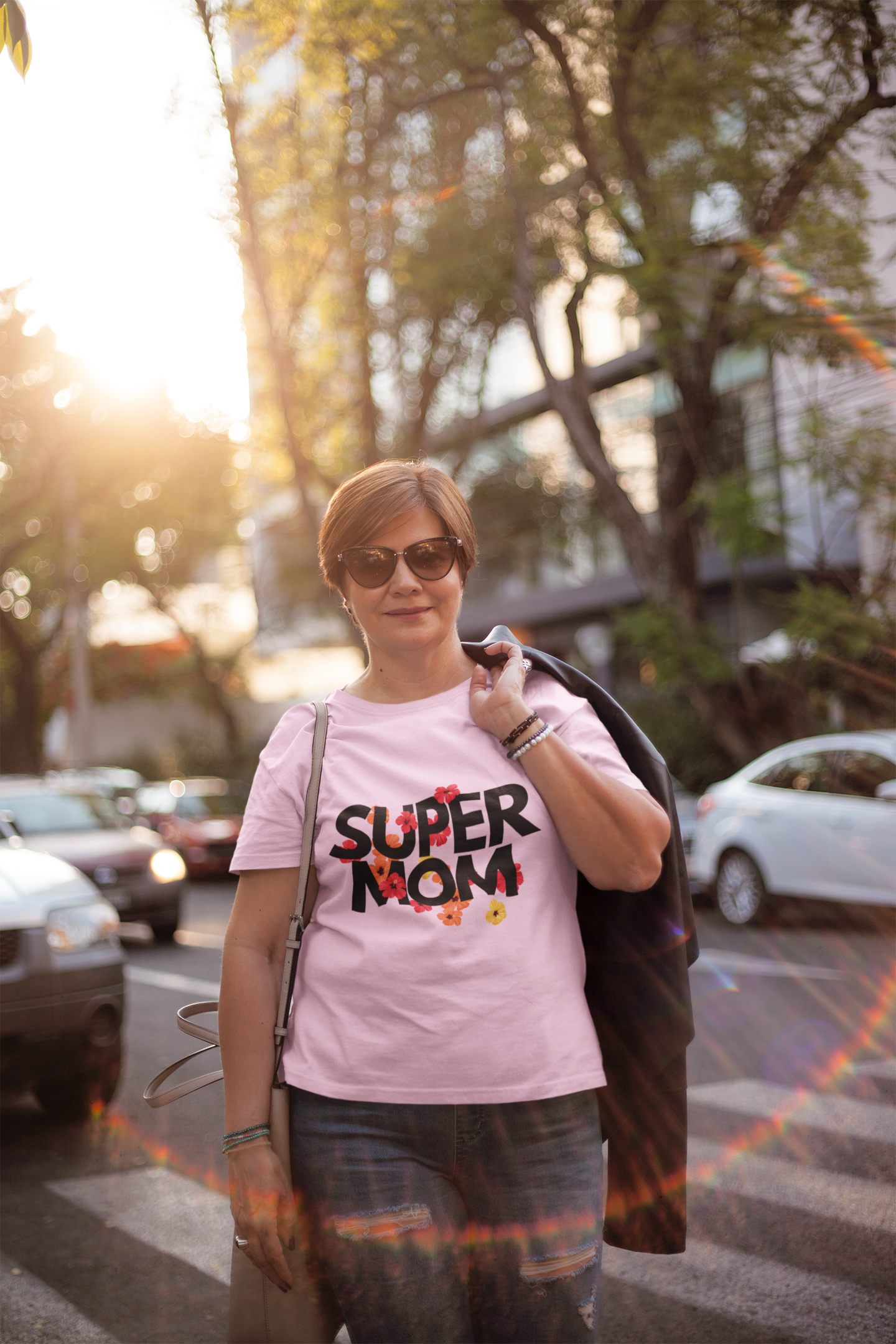 SUPER MOM standard oversized premium pure cotton WOMEN T-shirt