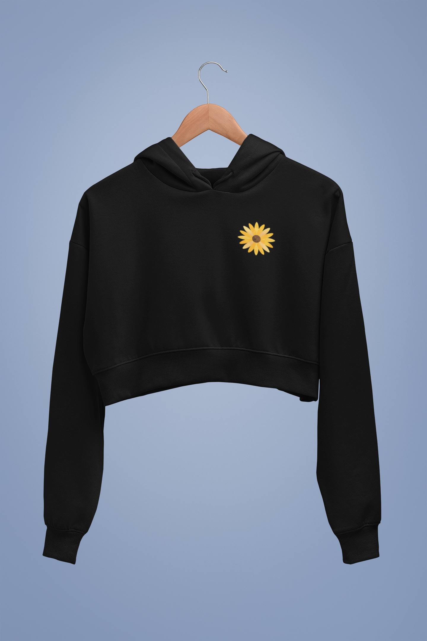 FLOWER premium pure cotton CROP HOODIE for women