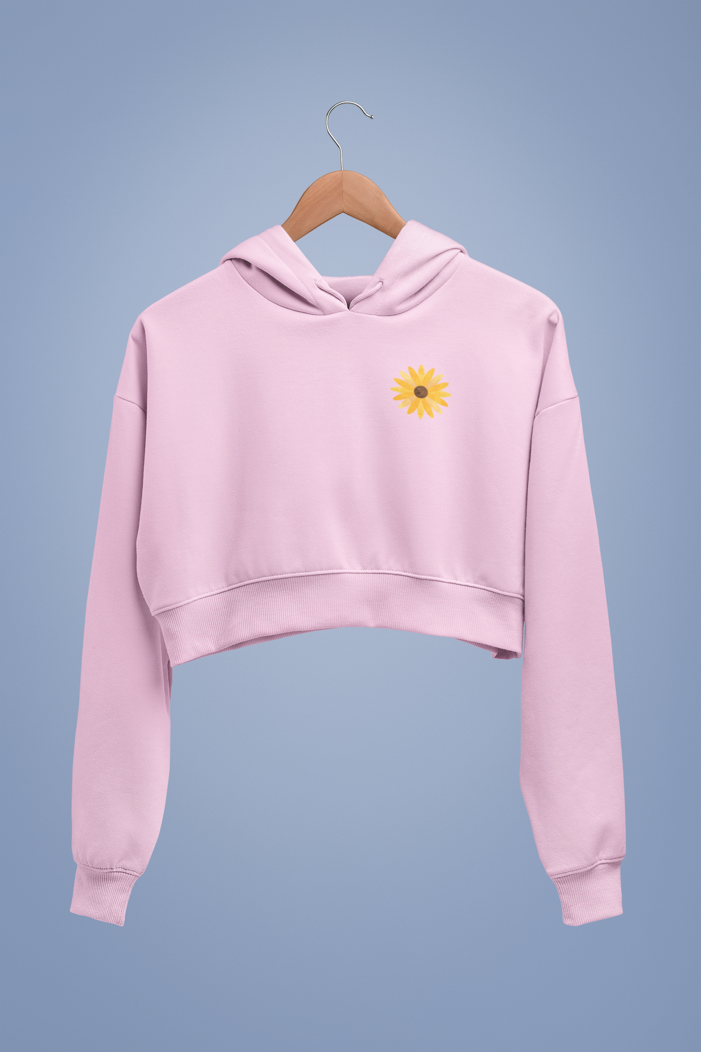 FLOWER premium pure cotton CROP HOODIE for women