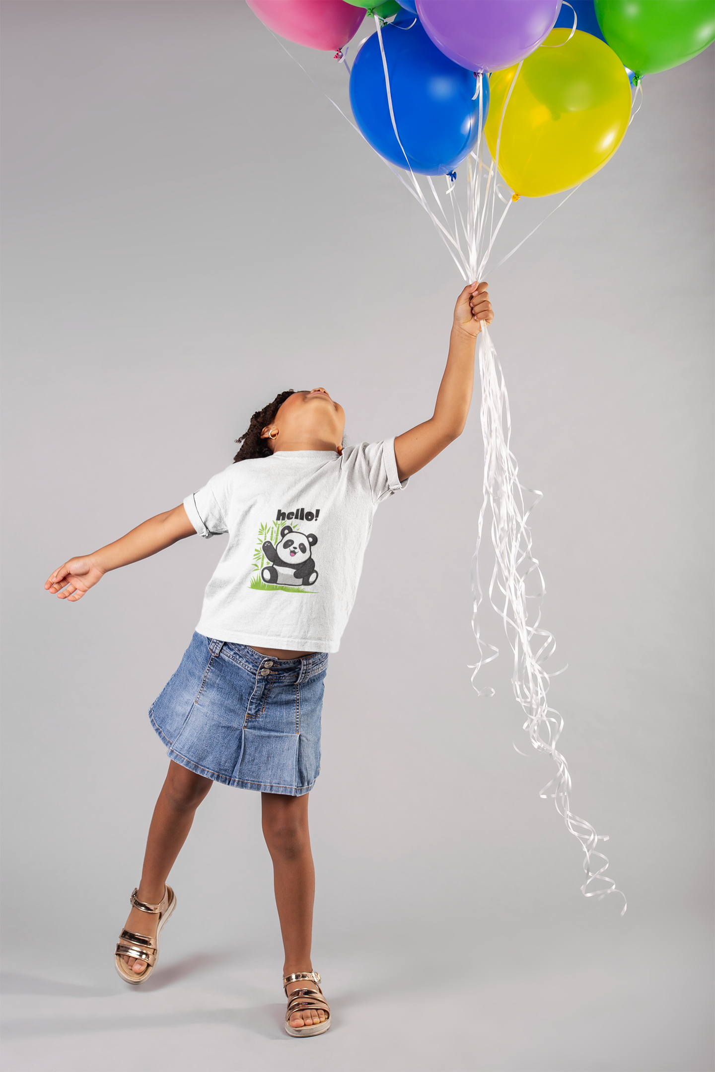 HELLO PANDA premium pure cotton girl T-shirt