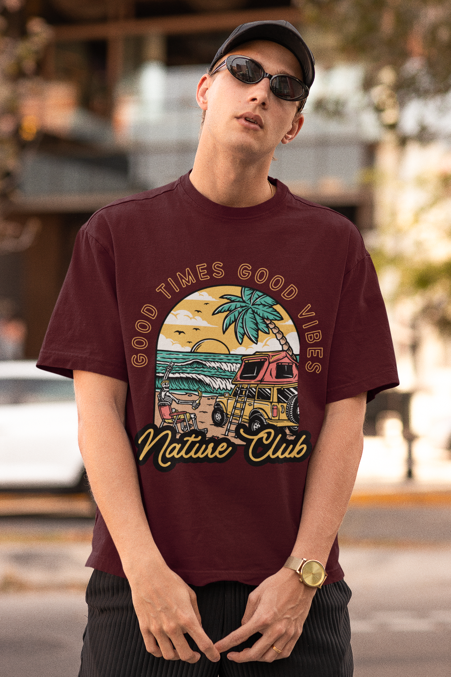 NATURE CLUB classic oversized UNISEX premium pure cotton T-shirt